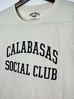 Firstport Cream Crewneck Tee with Black Logo